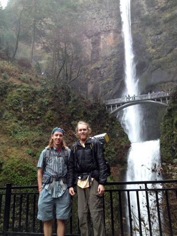 George Left, Me Right. Multnomah Falls in the background.